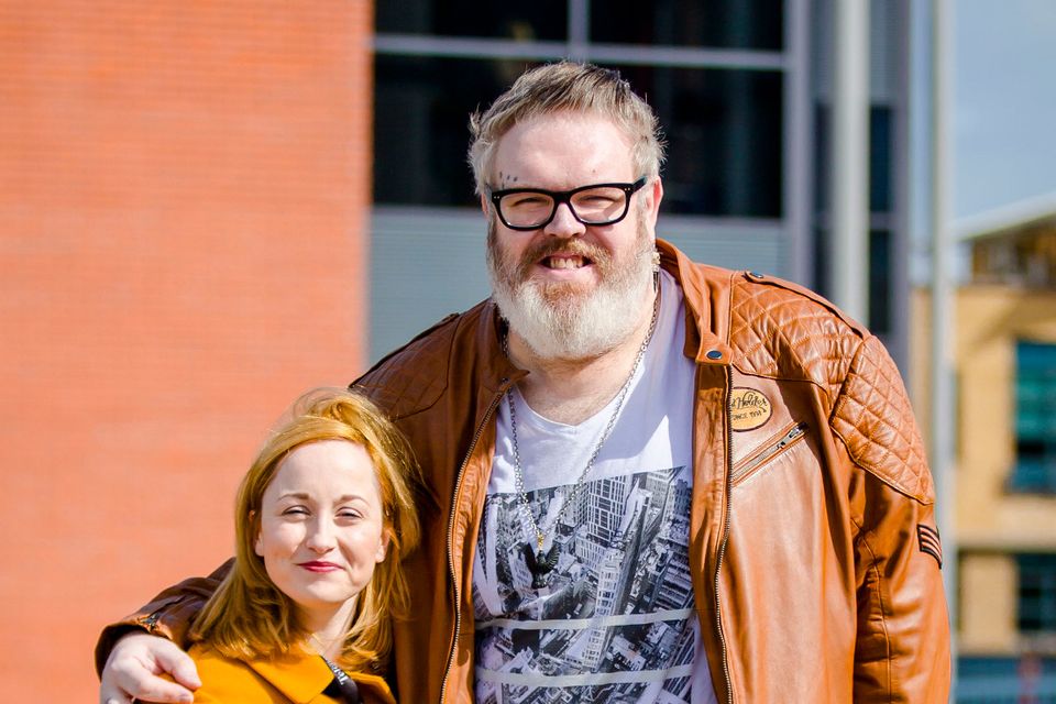 Actor Kristian Nairn in Belfast with journalist Victoria Leonard