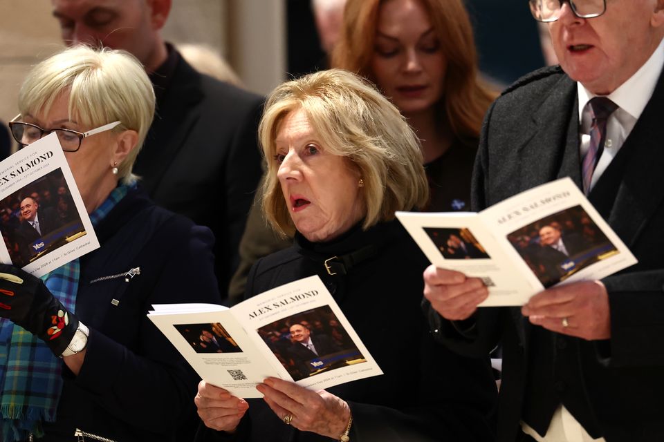 Alex Salmond’s wife Moira at St Giles Cathedral in Edinburgh (Jeff Mitchell/PA)