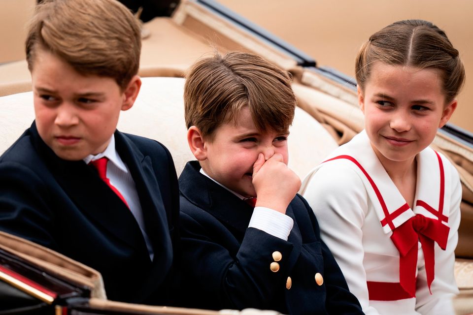 Prince George, Prince Louis and Princess Charlotte during the Trooping the Colour ceremony