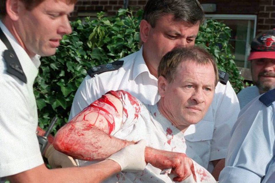 Snooker star Alex Higgins is taken to hospital with stab wounds after an incident involving a woman. 2008