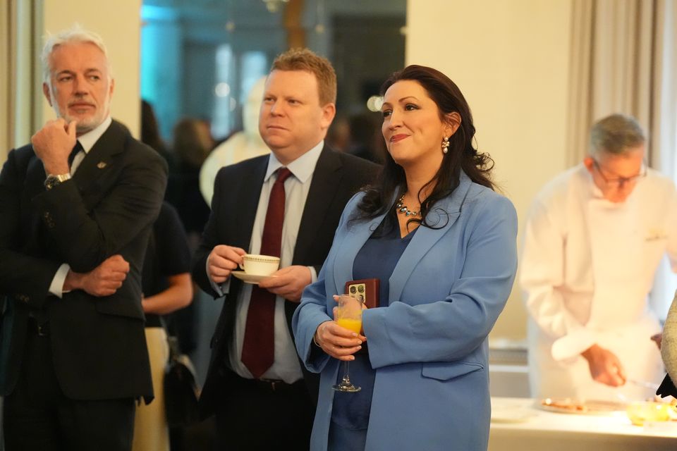 Deputy First Minister Emma Little Pengelly during the St Patrick’s Day breakfast hosted by UK ambassador to the US Lord Peter Mandelson at the British Embassy in Washington DC (Niall Carson/PA)