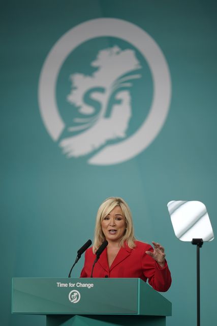 Sinn Fein’s Michelle O’Neill is Northern Ireland’s First Minister (Niall Carson/PA)