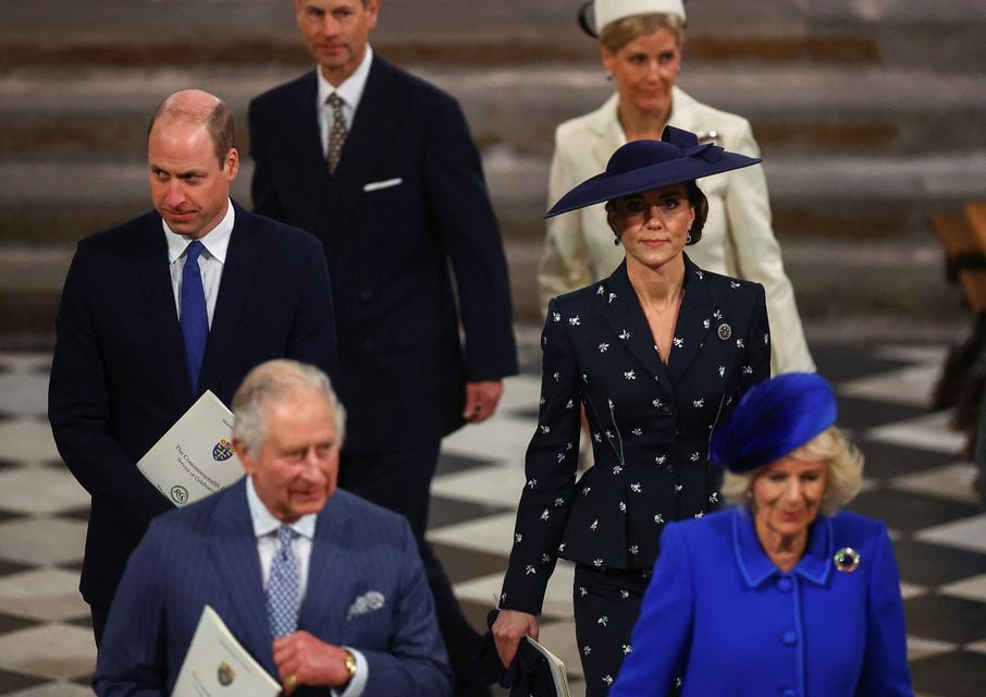 Senior members of the royal family at the 2023 Commonwealth service (Hannah Mackay/PA)