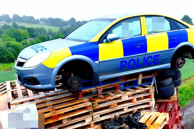 ‘Police car’ appears on top of NI bonfire