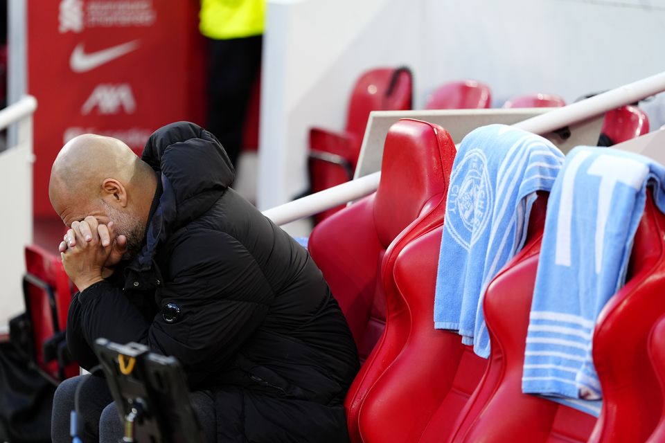 Pep Guardiola’s side continue to struggle (Peter Byrne/PA)