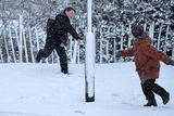 thumbnail: Pacemaker Press 08/12/2017
Young Boys play in the snow  in Crumlin , as heavy snow falls across  Northern Ireland on Friday morning, leaving difficult driving conditions for motorists and some schools closed.
Pic Colm Lenaghan/ Pacemaker