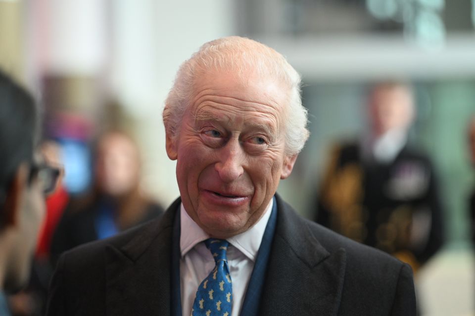 The King during a visit to Tottenham Hotspur Stadium, north London, on Wednesday (Eddie Mulholland/Daily Telegraph/PA)