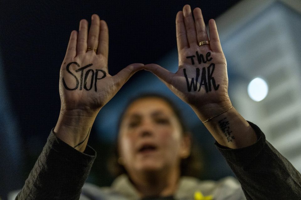 A protest in Tel Aviv demanded a ceasefire deal to return the hostages (Francisco Seco/AP)