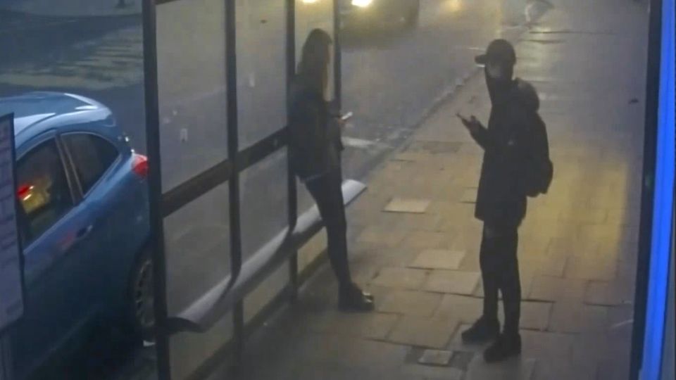 CCTV image of Logan MacPhail speaking to Holly Newton in Hexham town centre before he fatally stabbed her (Northumbria Police)