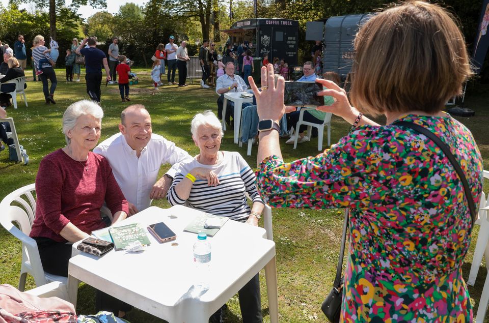 NI Secretary Chris Heaton-Harris joins attendees at an event in Hillsborough