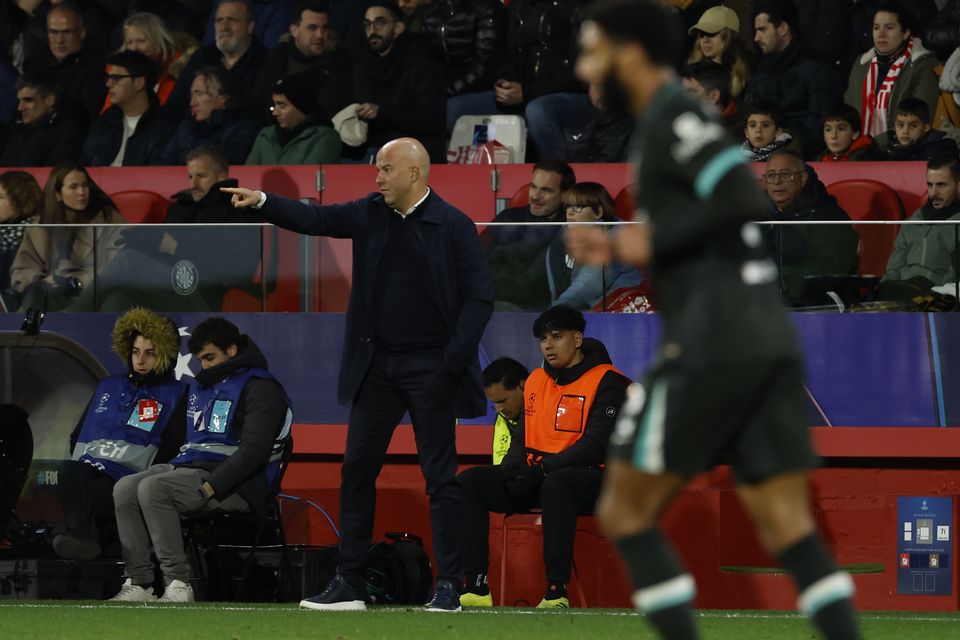 Arne Slot was not happy with Liverpool’s performance at Girona on Tuesday night (Joan Monfort/AP)