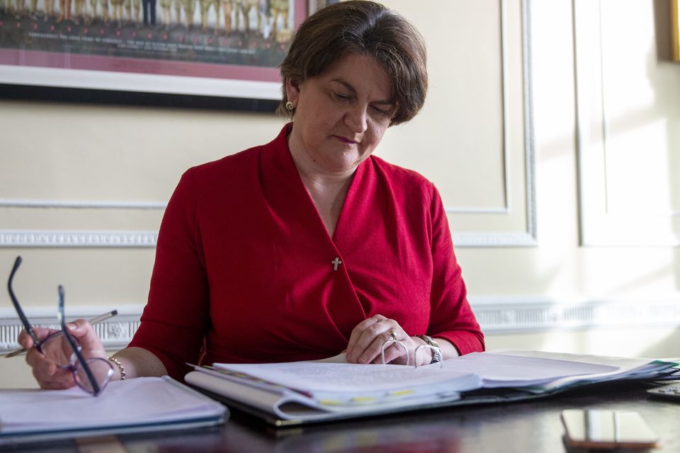 Stormont First Minister Arlene Foster in her office at Parliament Buildings in Belfast (Liam McBurney/PA)