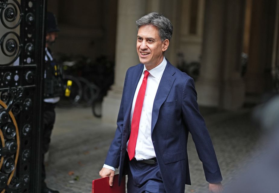 Energy Secretary Ed Miliband will join the Chancellor in Washington for meetings with the G7, G20 and IMF (Jordan Pettitt/PA)