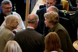 thumbnail: The Prince of Wales (centre) and Duchess of Cornwall (left) meet Former President of Ireland Mary McAleese (centre right) and her husband Martin (behind) as they attend a peace and reconciliation prayer service at St. Columba's Church in Drumcliffe on day two of a four day visit to Ireland. PRESS ASSOCIATION Photo. Picture date: Wednesday May 20, 2015. See PA story ROYAL Ireland. Photo credit should read: Colm Mahady/PA Wire