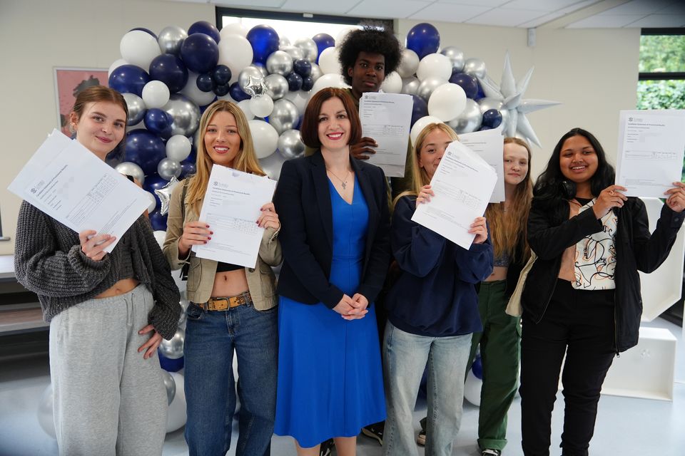 Education Secretary Bridget Phillipson visited students at Loreto Sixth Form College in Manchester (Owen Humphreys/PA)