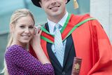thumbnail: Ulster and Ireland star Tommy Bowe with fiancée Lucy Whitehouse after he received his honorary degree from the University of Ulster