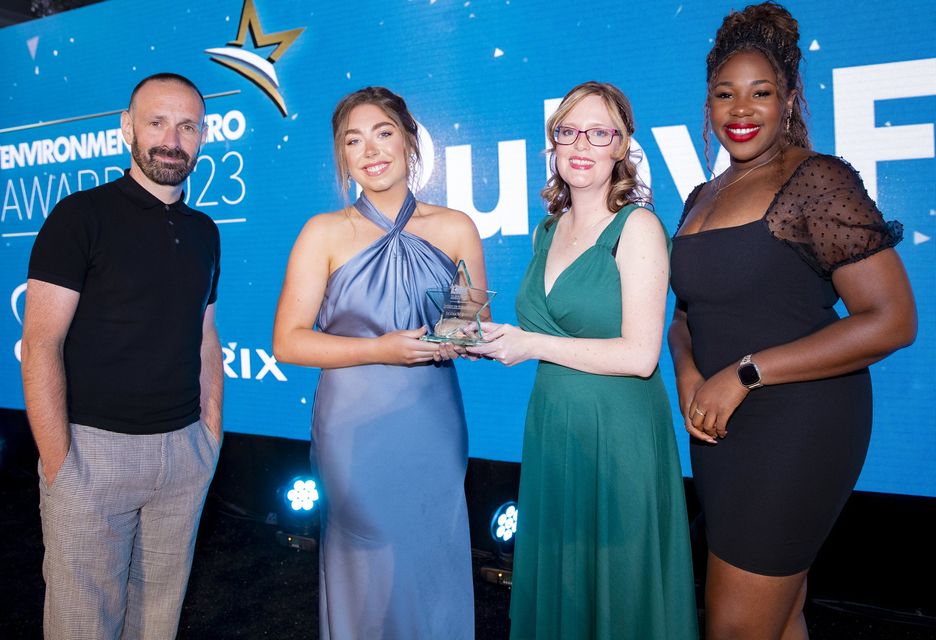 Ruby with, from left, Michael Condron,  Seaneen Donaghy of Concentrix and Chanique Sterling-Brown at last year's awards show (Photo by Kevin Scott for Sunday Life)
