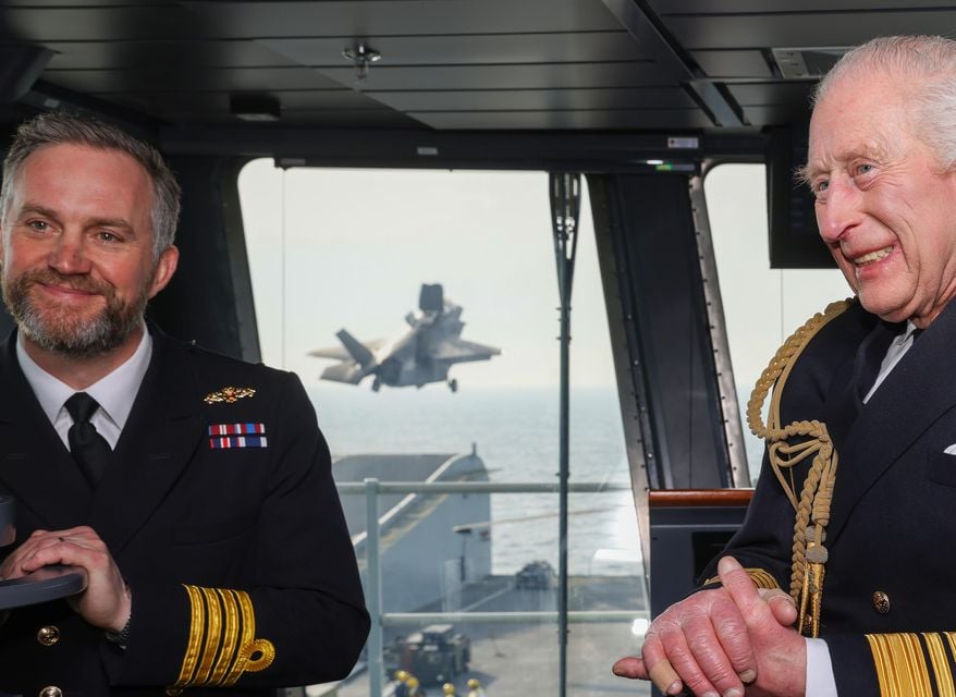 The King visiting HMS Prince of Wales as the Royal Navy finalises preparations for a major global deployment this spring (PO Phot Rory Arnold/PA)