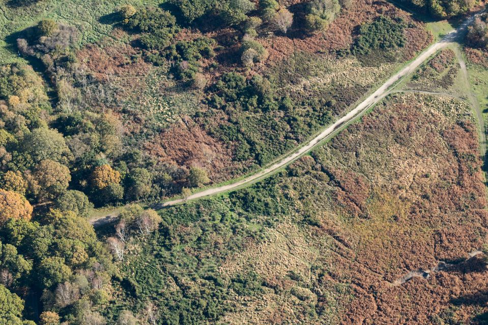 An aerial view of the Browndown First World War practice trenches in Gosport, Hampshire (Historic England/PA)