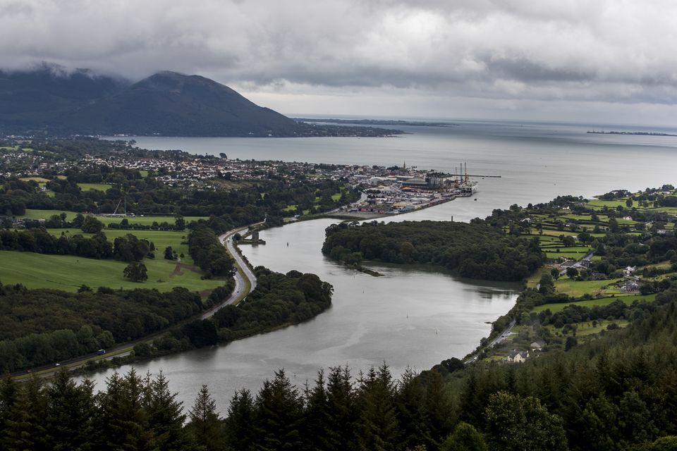 Part of the border between Northern Ireland (left) and the Republic at Warrenpoint (Liam McBurney/PA)