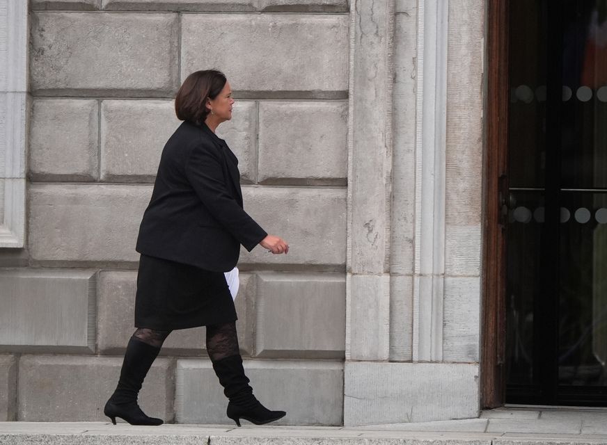 Sinn Fein’s Mary Lou McDonald arriving at Leinster House, Dublin (Niall Carson/PA)