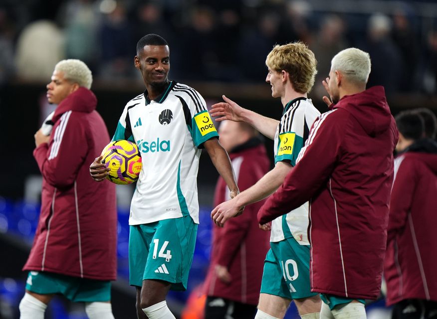 Alexander Isak scored his first Newcastle hat-trick in a 4-0 Premier League win at Ipswich (Bradley Collyer/PA)