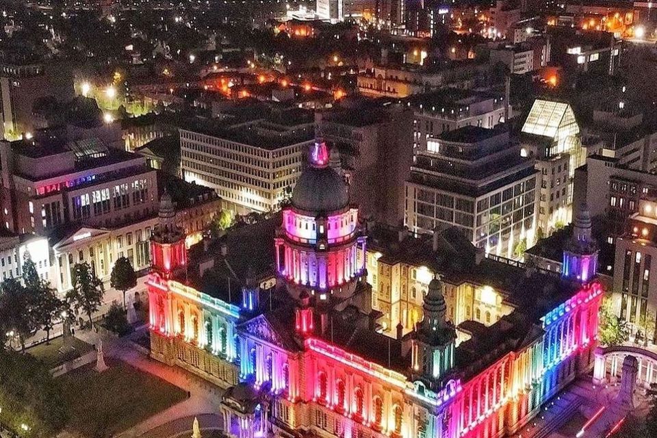 Belfast City Hall lit up for Pride in 2022