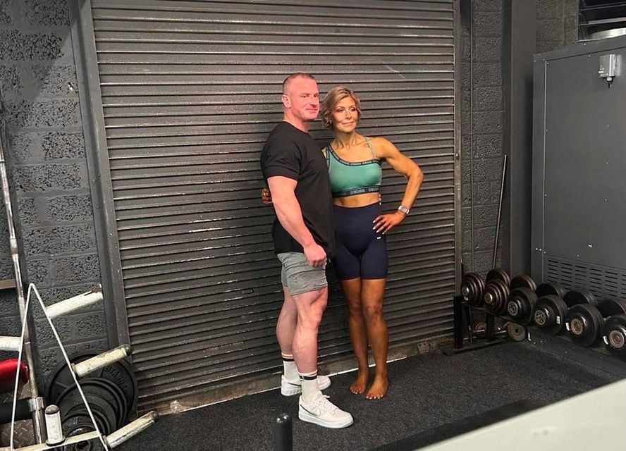 Tanya with personal trainer Vinny McCormick,  who she credits with much of her success