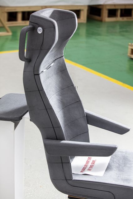 A full-size mock-up of a HS2 seat at Alstom’s Derby factory (HS2 Ltd/PA)