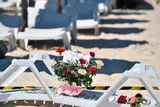thumbnail: SOUSSE, TUNISIA - JUNE 27:  Flowers are placed at the beach next to the Imperial Marhaba Hotel where 38 people were killed yesterday in a terrorist attack on June 27, 2015 in Souuse,Tunisia. Habib Essid Prime Minister of Tunisia  announced a clampdown on security after the attack on a holiday resort..  (Photo by Jeff J Mitchell/Getty Images)
