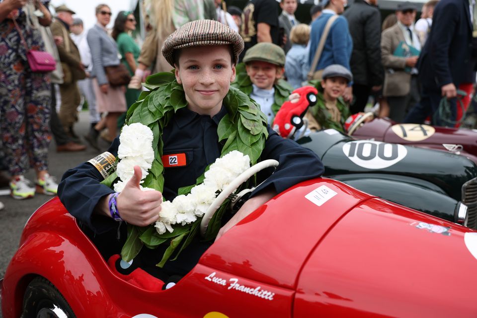 The winner of the Settrington Cup give a thumbs-up to the camera (Kieran Cleeves/PA)