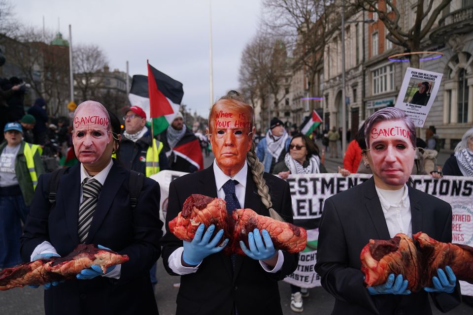 People took part in a national march for Palestine, supported by more than 150 Irish civil society groups, in Dublin (Brian Lawless/PA)