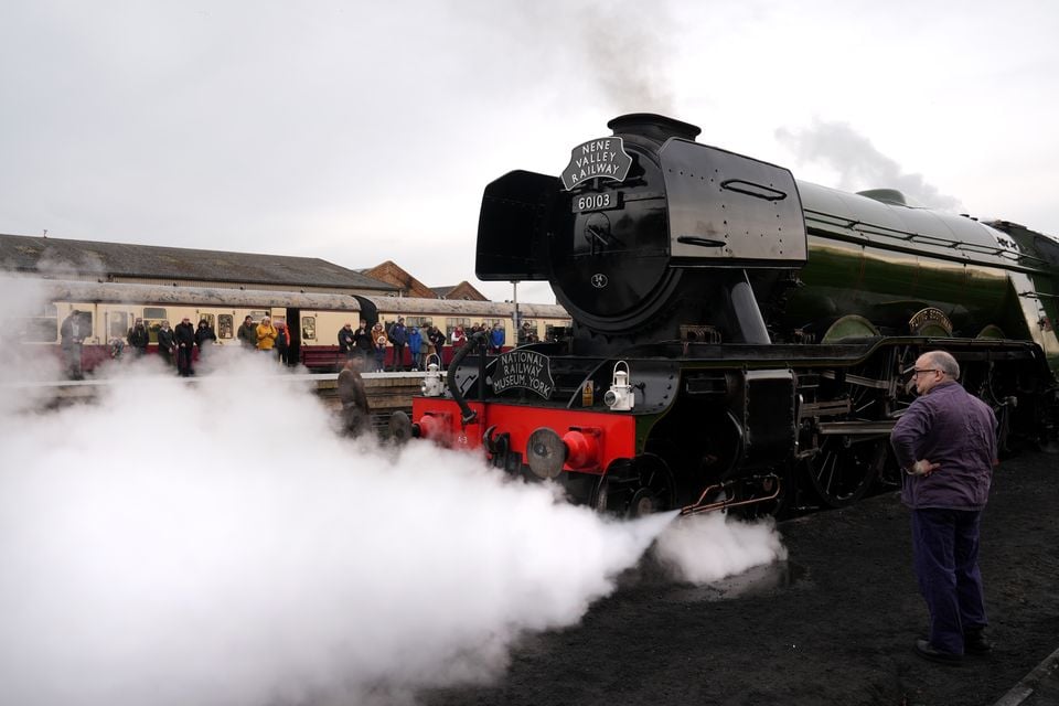 The Flying Scotsman in the yard at Wansford station (Joe Giddens/PA)