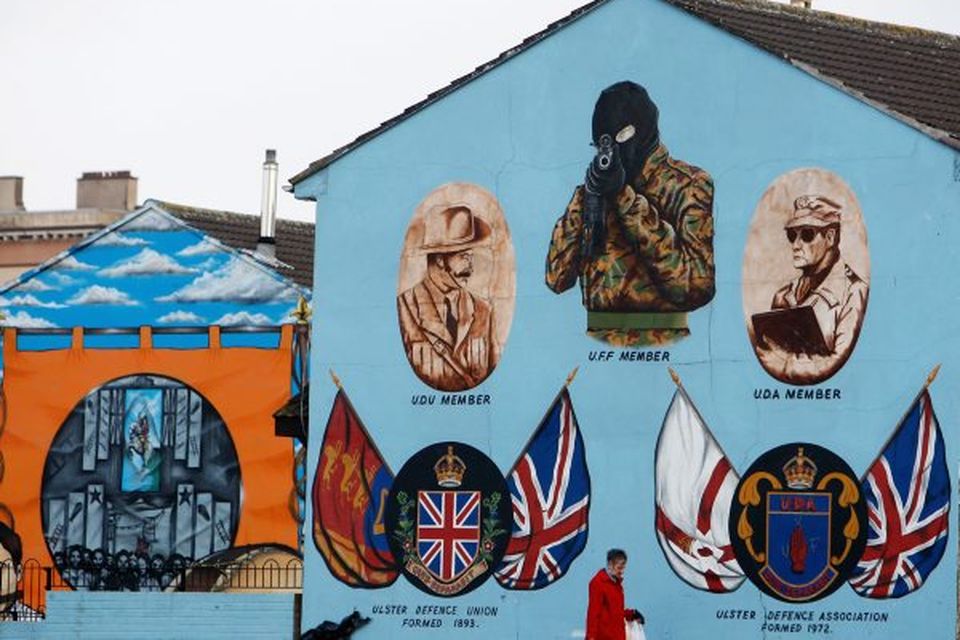 A protestant loyalist mural in the Shankhill area of Belfast on March 14, 2009.