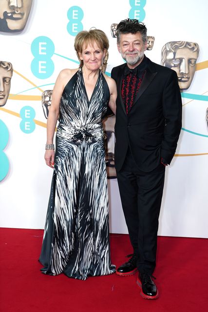 Lorraine Ashbourne with her husband, Andy Serkis (Yui Mok/PA)