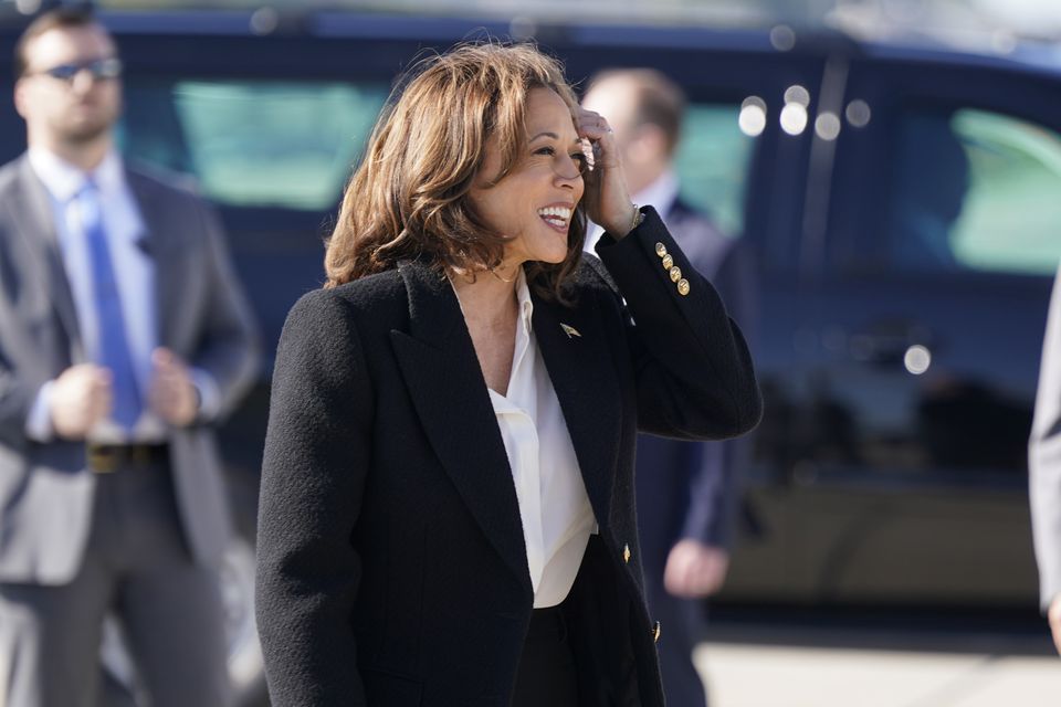 Democratic presidential nominee Vice President Kamala Harris met with Black elected and religious leaders. She helped volunteers package personal care items to deliver to victims (Steve Helber/AP)