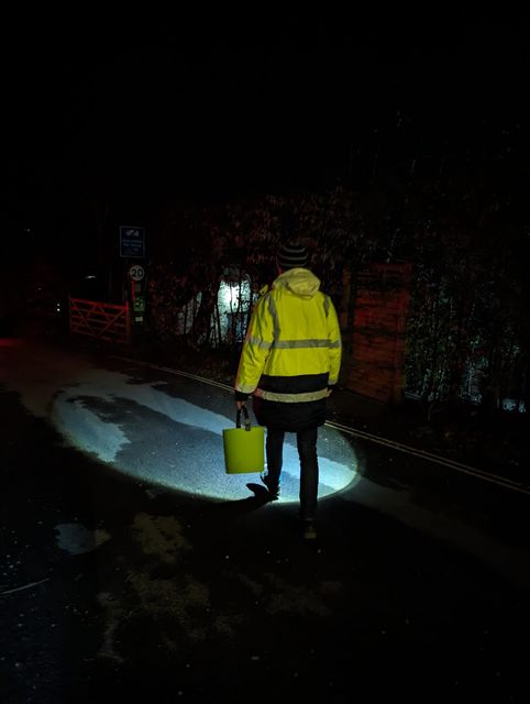 A volunteer on the Charlcombe Toad Patrol last year (Charlcombe Toad Rescue/PA)