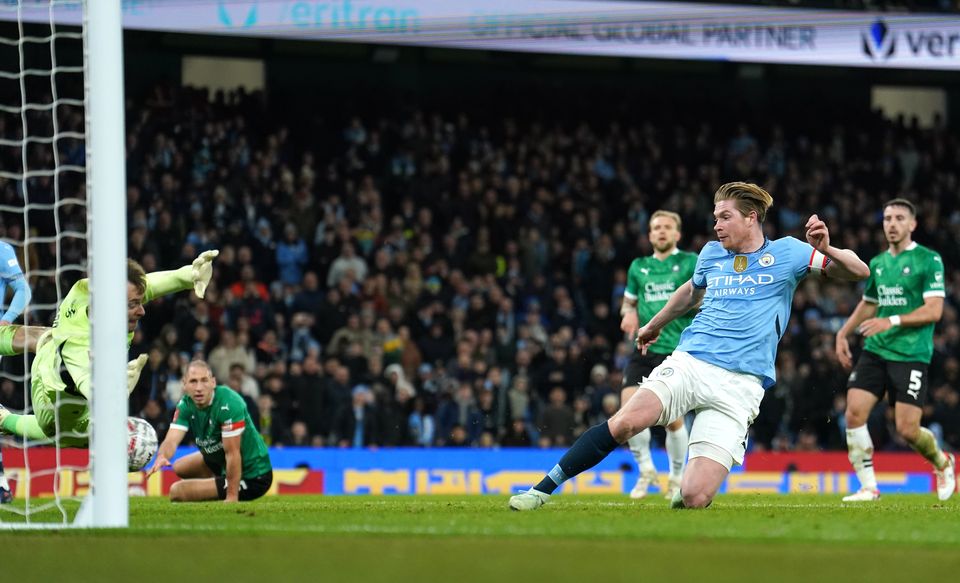 Kevin De Bruyne completed City’s victory (Martin Rickett/PA)