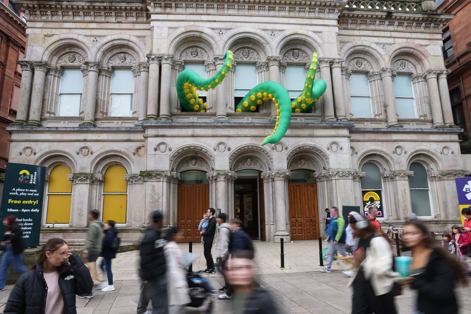 An inflatable monster is seen at 2 Royal Avenue, Monday Oct 28, 2024.  Belfast One as brought the giant monsters for Halloween in various locations across the centre of Belfast.  Picture by Peter Morrison