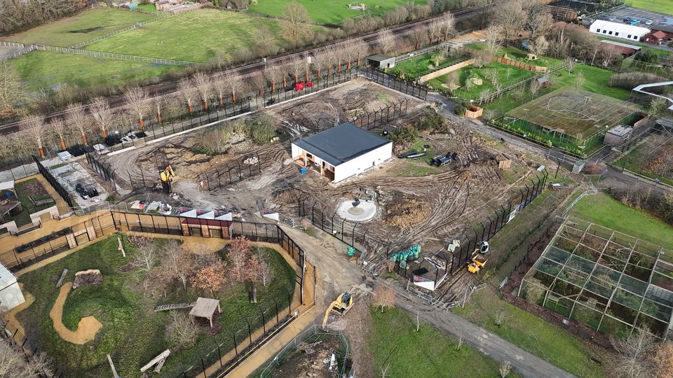 The Lion Rescue Centre at the Big Cat Sanctuary in Smarden, Kent, under construction in preparation for the arrival of the lions from Ukraine (The Big Cat Sanctuary/PA)