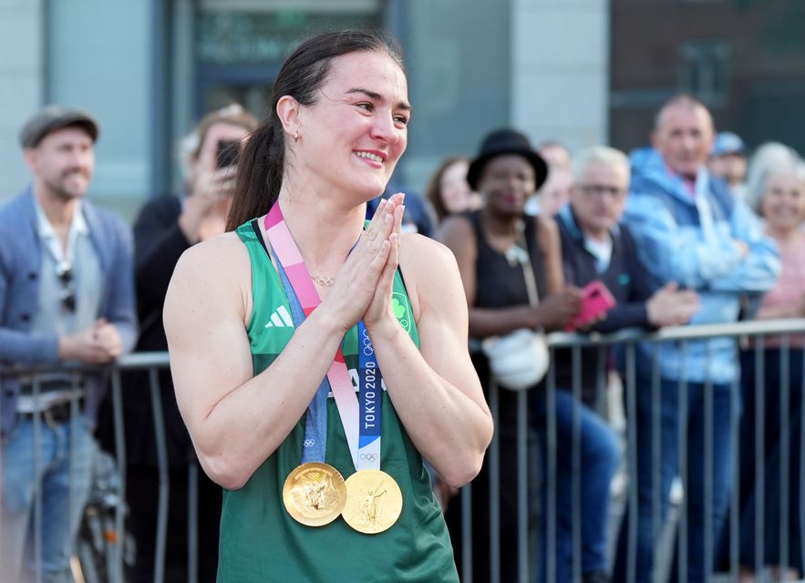 Kellie Harrington in Sean McDermott Street, Dublin (Niall Carson/PA)