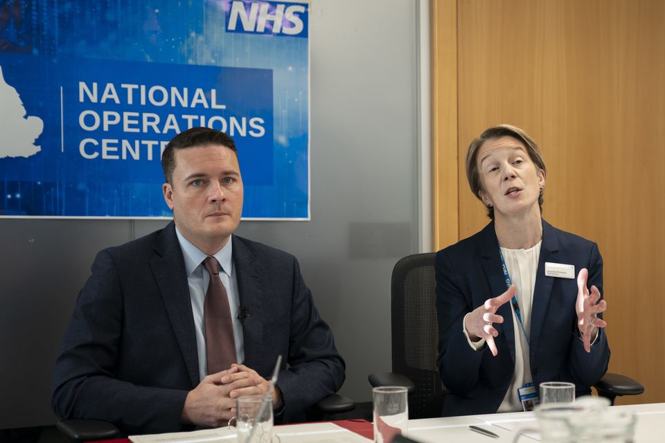 Health Secretary Wes Streeting and NHS England boss Amanda Pritchard have told health leaders to prioritise patient safety this winter (Ben Whitley/PA)