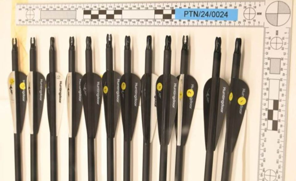 Archery arrows found at Axel Rudakubana’s home (Merseyside Police/PA)