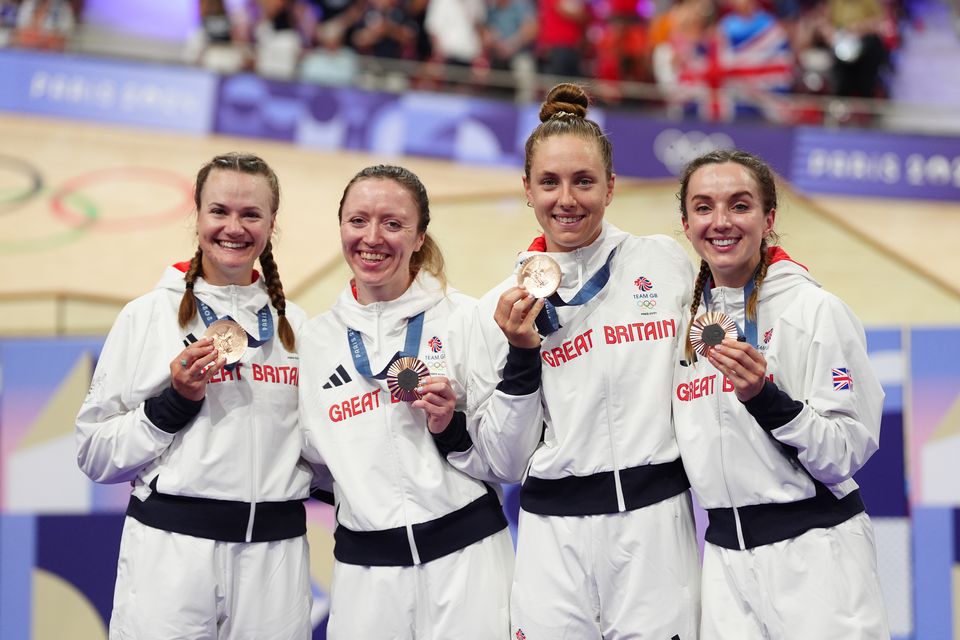 Jessica Roberts, Elinor Barker, Josie Knight and Anna Morris won bronze (David Davies/PA)