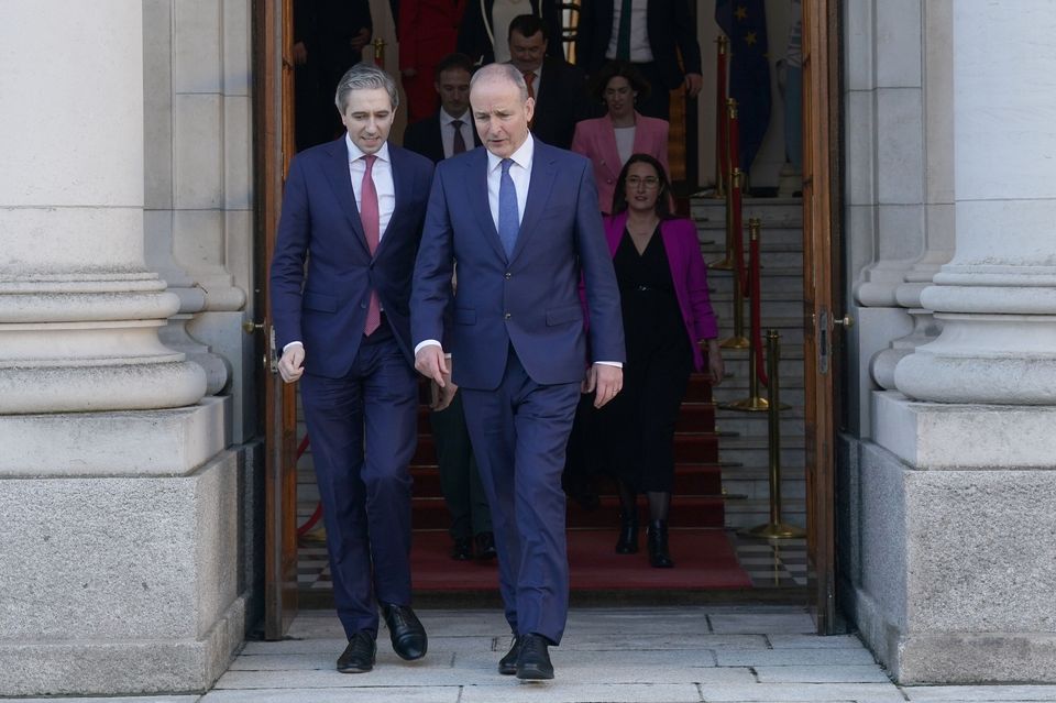 Tanaiste Simon Harris and Taoiseach Micheal Martin (Brian Lawless/PA)