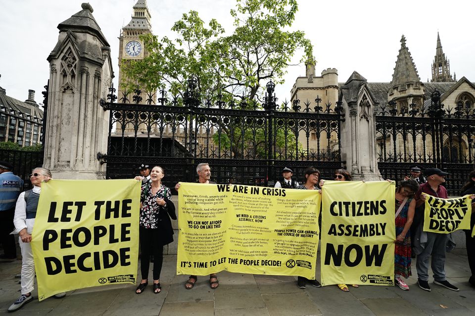 Environmental activists at Extinction Rebellion have called for a citizens assembly to propose ways to tackle climate change (Aaron Chown/PA)