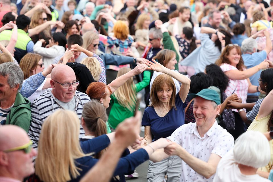 Up to 10,000 take part in the Titanic Ceili as part of Belfast TradFest launch on the Titanic Slipway.  The outdoor, family-fun show celebrated the very best in traditional Irish and Scottish music, song and dance.