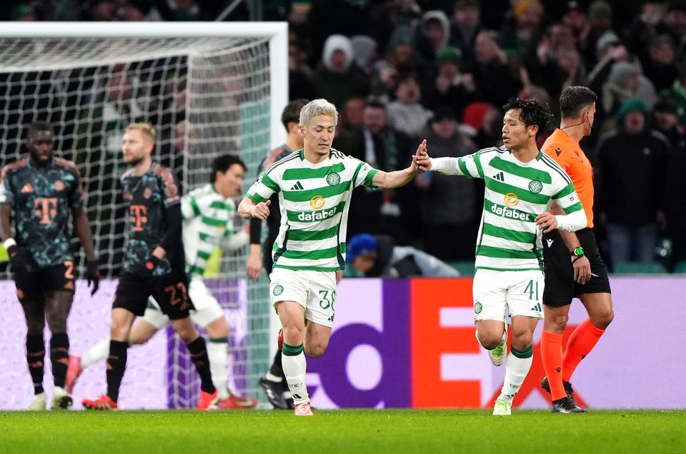 Daizen Maeda’s late goal at Parkhead has given the Hoops fans a glimmer of hope (Andrew Milligan/PA)