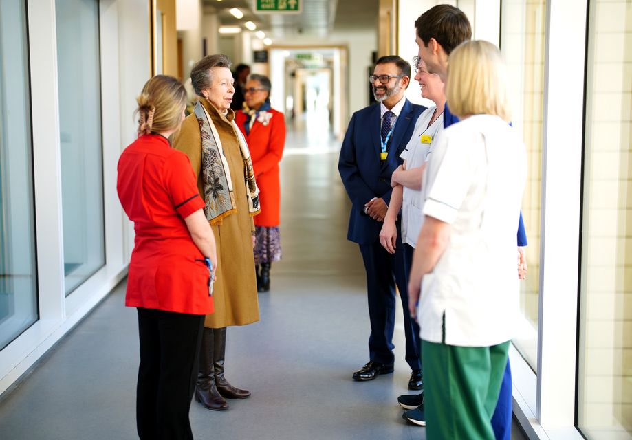 The Princess Royal meets clinicians who treated her during a visit to Southmead Hospital (Ben Birchall/PA)