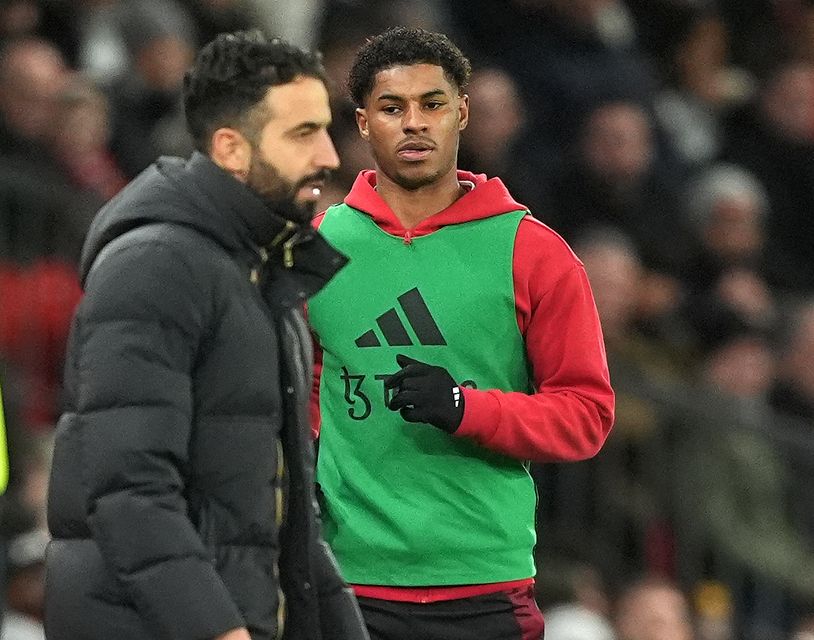 Ruben Amorim chose not to bring on Marcus Rashford during the game (Martin Rickett/PA)